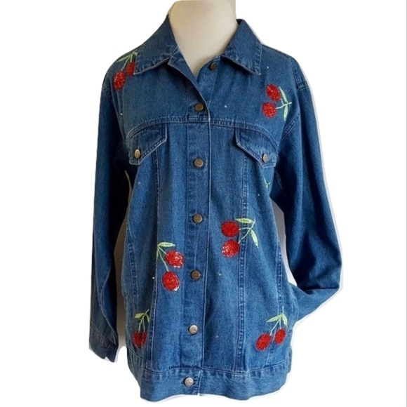 Quacker Factory Jackets & Blazers - Quacker Factory Jean Jacket Denim Beaded Size L